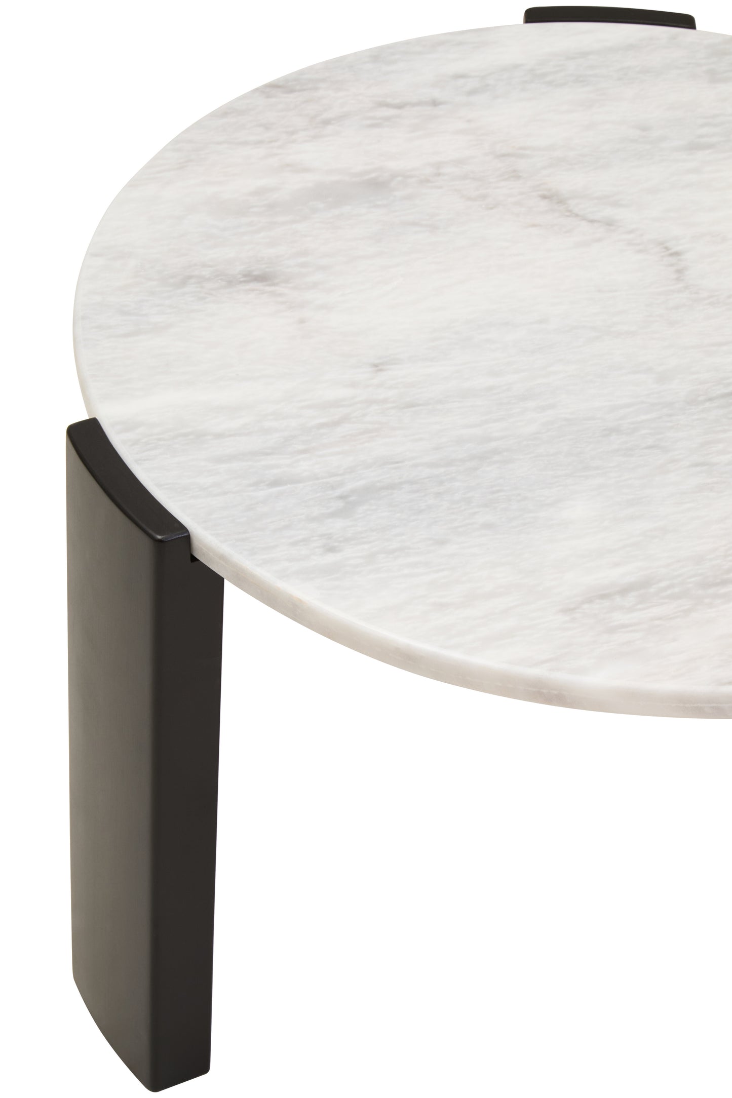 ULF ROUND WHITE MARBLE TOP SMALL COFFEE TABLE