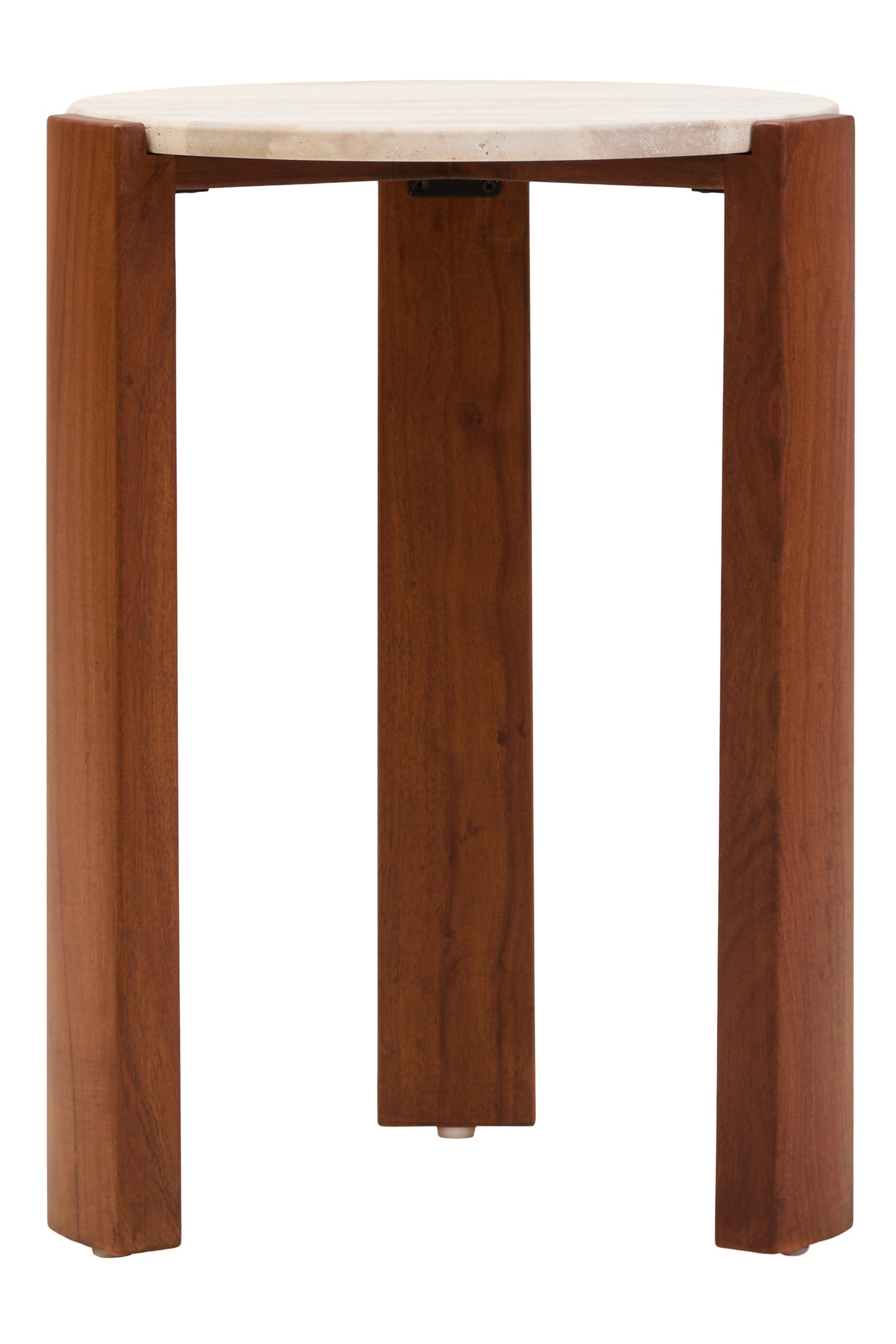 ULF TRAVERTINE TOP ROUND SIDE TABLE