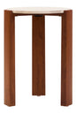 ULF TRAVERTINE TOP ROUND SIDE TABLE