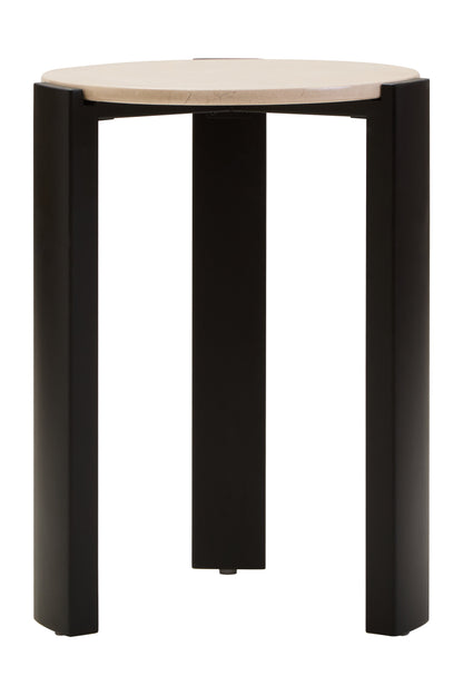 ULF CREAM MARBLE TOP ROUND SIDE TABLE