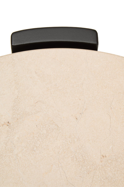ULF CREAM MARBLE TOP ROUND SIDE TABLE
