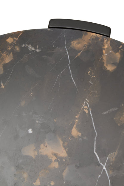 ULF BLACK MARBLE TOP ROUND SIDE TABLE