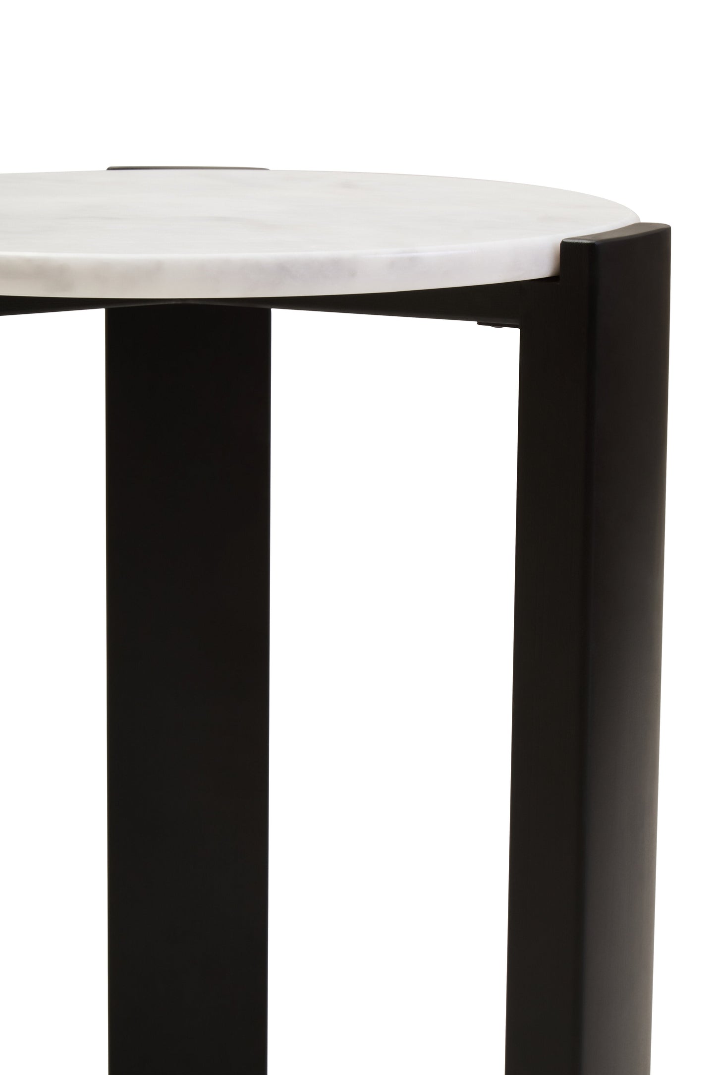 ULF WHITE MARBLE TOP ROUND SIDE TABLE