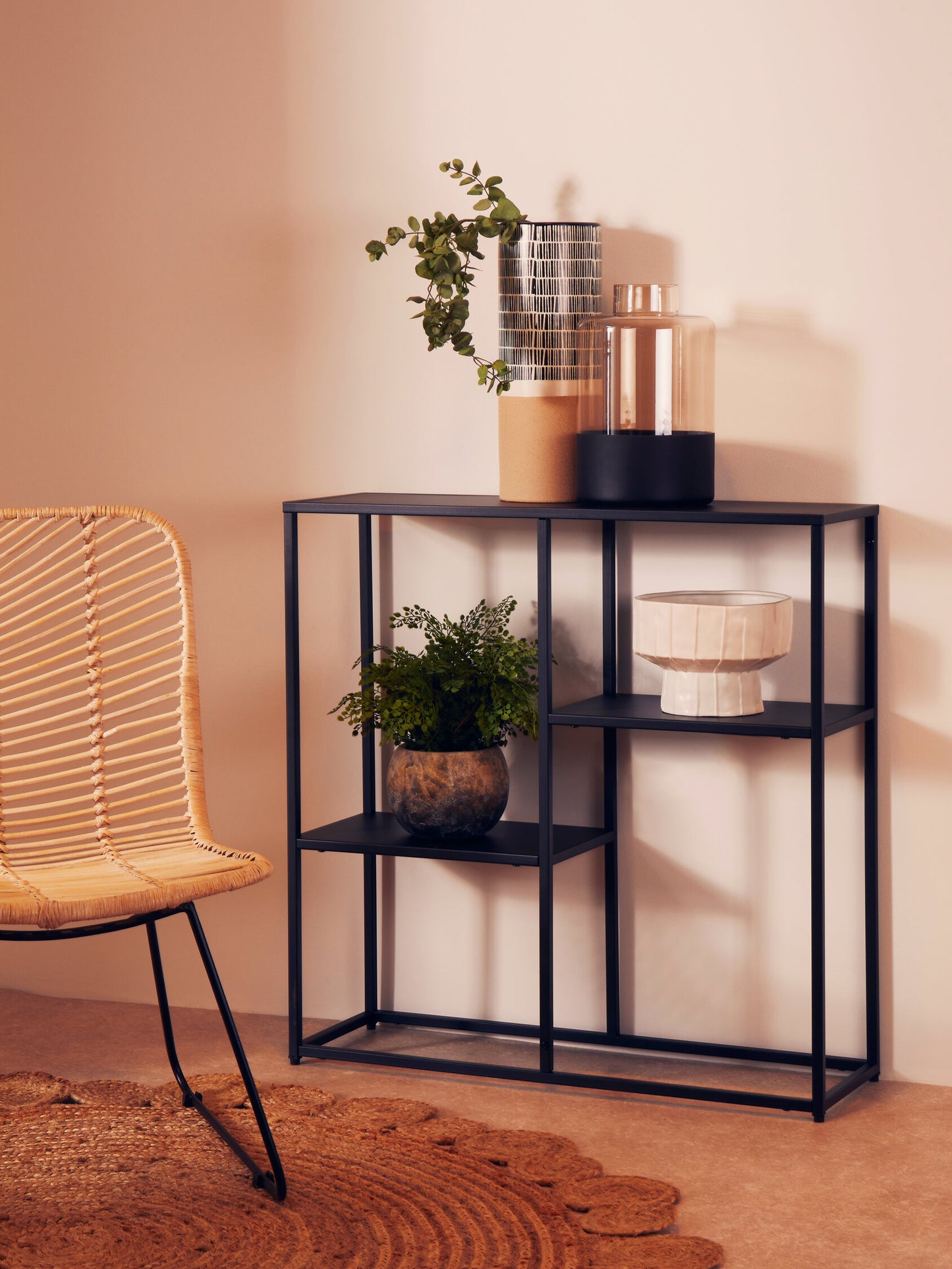 AKSEL BLACK METAL MULTI SHELF UNIT