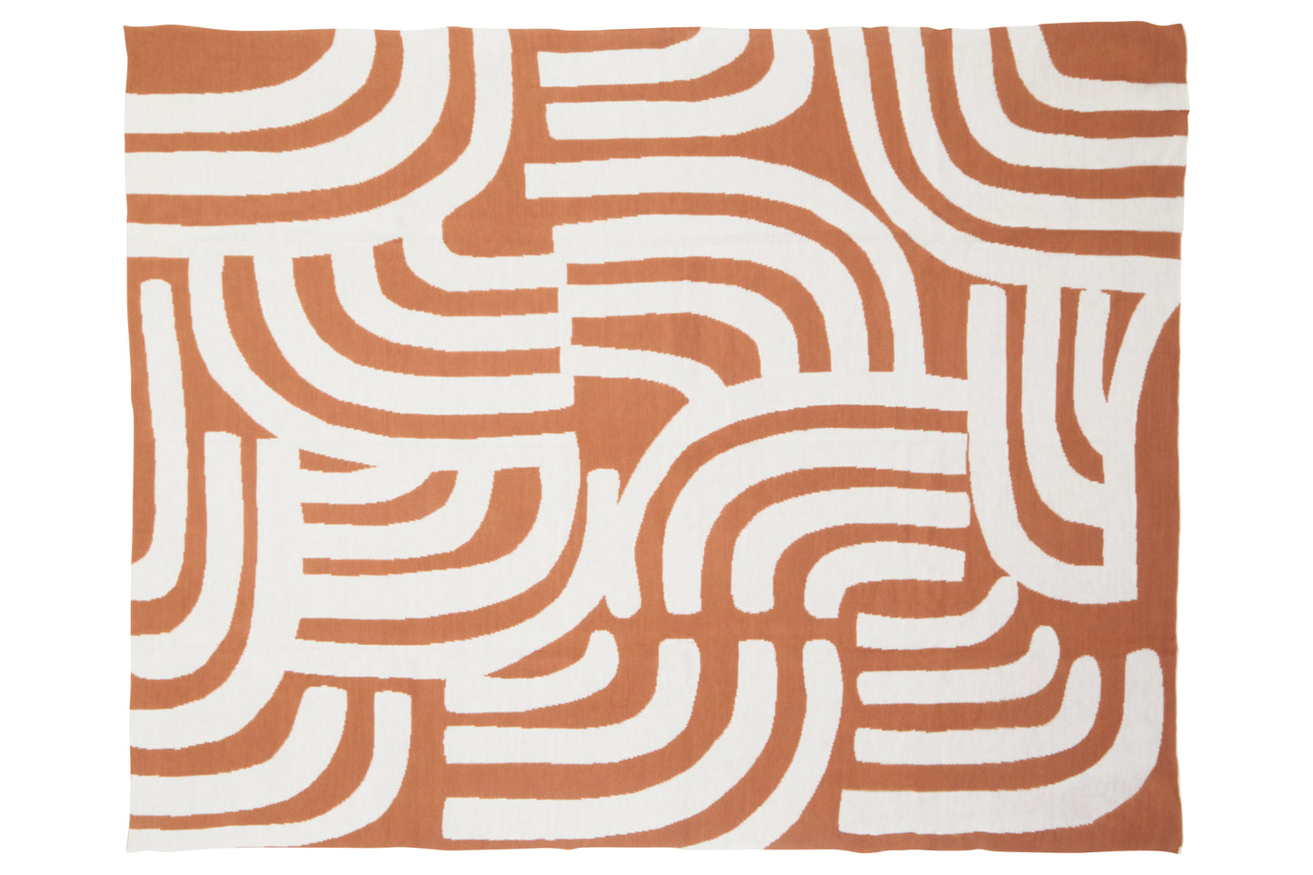 Patterned fabric with wavy lines on a brown background