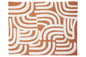 Patterned fabric with wavy lines on a brown background
