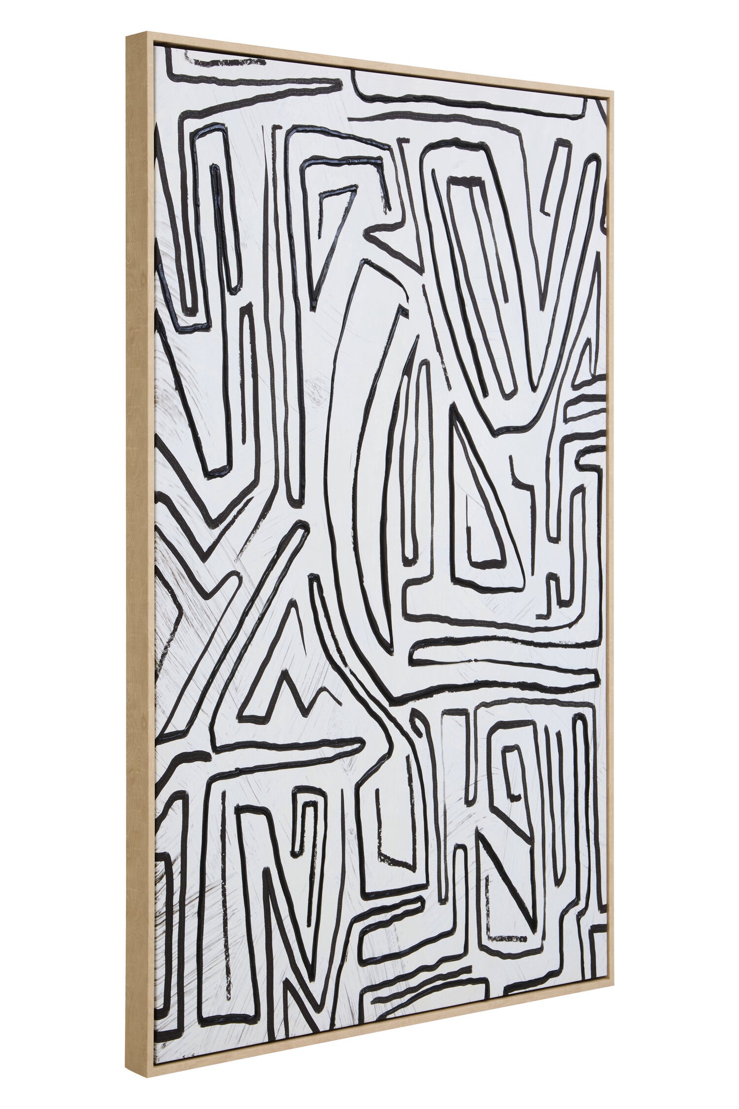 ARNULF ABSTRACT BLACK AND CREAM TEXTURED WALL ART