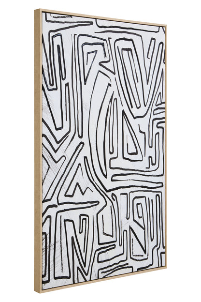 ARNULF ABSTRACT BLACK AND CREAM TEXTURED WALL ART