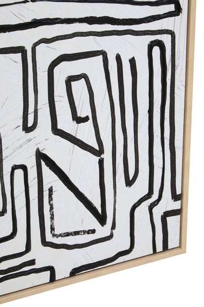 ARNULF ABSTRACT BLACK AND CREAM TEXTURED WALL ART