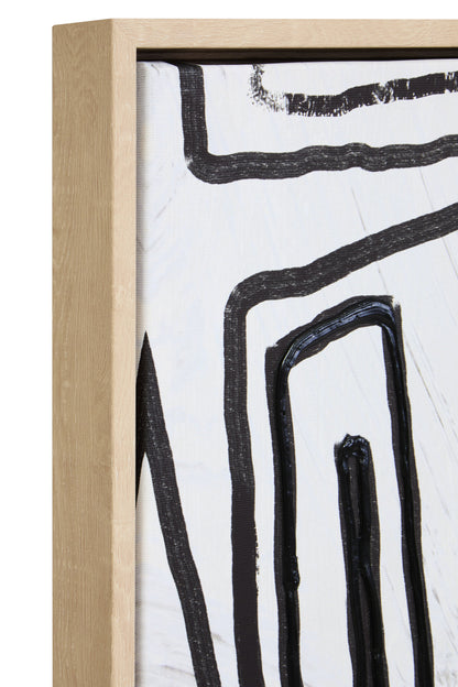 ARNULF ABSTRACT BLACK AND CREAM TEXTURED WALL ART