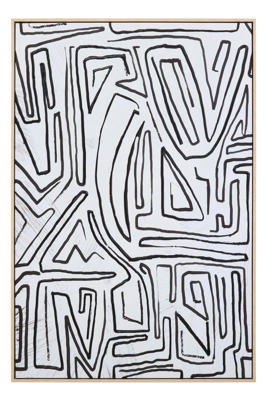 ARNULF ABSTRACT BLACK AND CREAM TEXTURED WALL ART