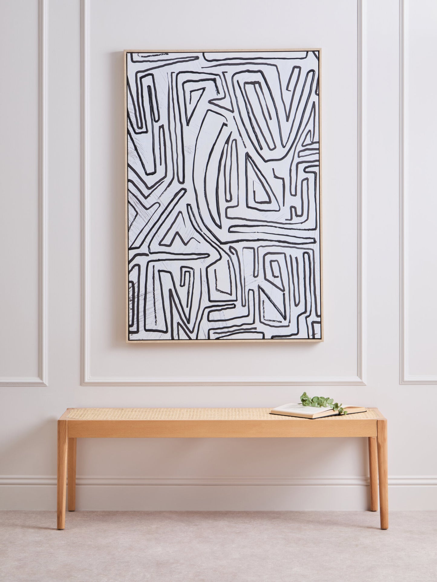 ARNULF ABSTRACT BLACK AND CREAM TEXTURED WALL ART