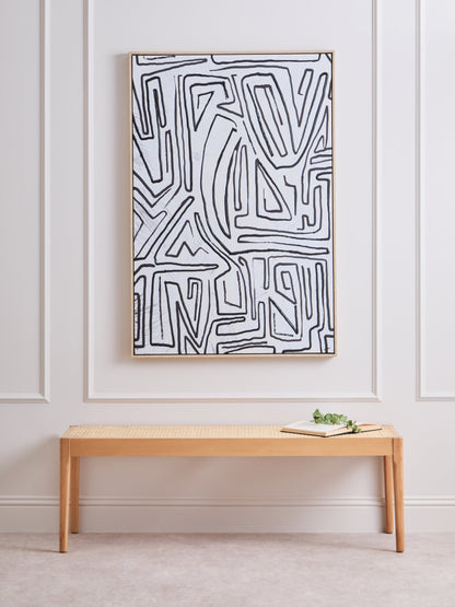 ARNULF ABSTRACT BLACK AND CREAM TEXTURED WALL ART