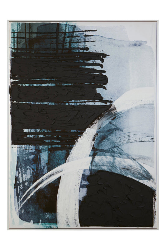 BENDT BLUE AND BLACK WALL ART