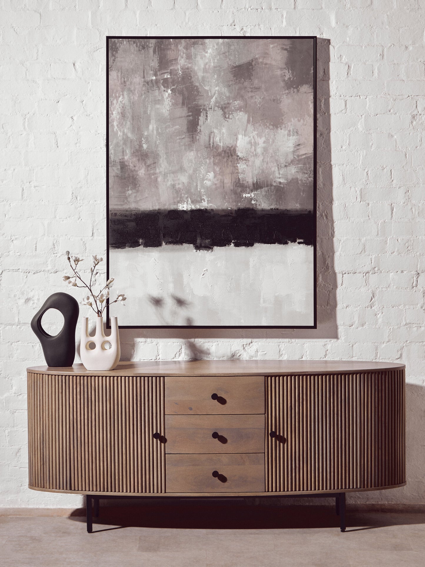 BJARNE MONOCHROME TEXTURED CANVAS WALL ART