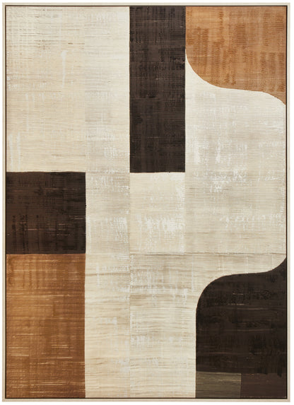 BORGE NEUTRAL ABSTRACT TEXTURED CANVAS WALL ART