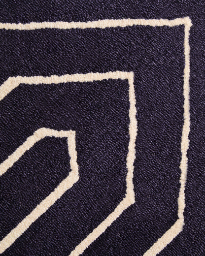 EDVIN MOYO BLUE AND WHITE ROUND RUG