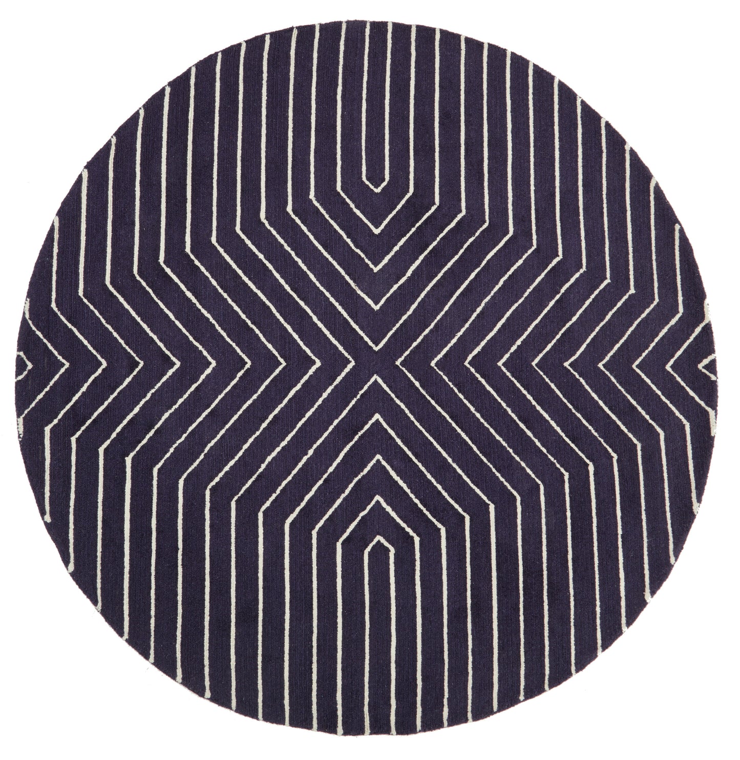 EDVIN MOYO BLUE AND WHITE ROUND RUG