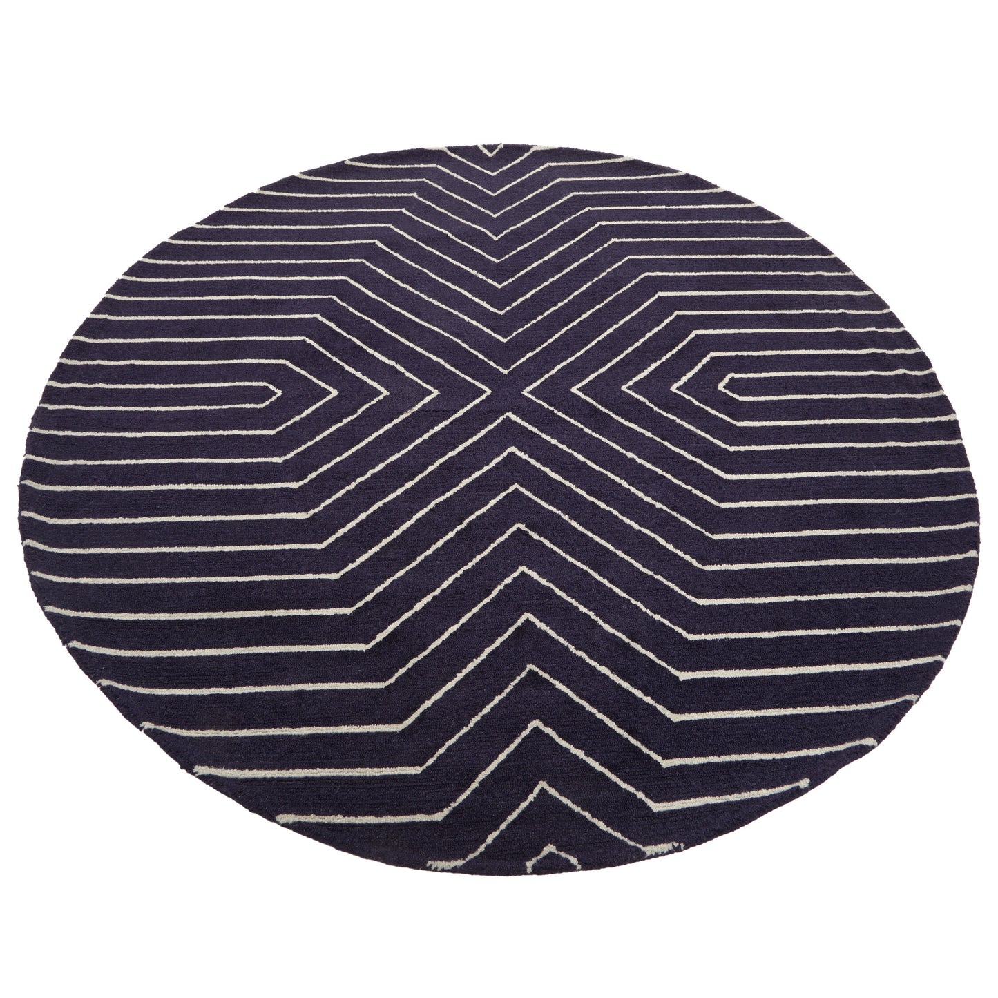 EDVIN MOYO BLUE AND WHITE ROUND RUG