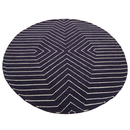 EDVIN MOYO BLUE AND WHITE ROUND RUG