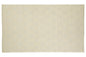 Beige diamond patterned rug on a white background