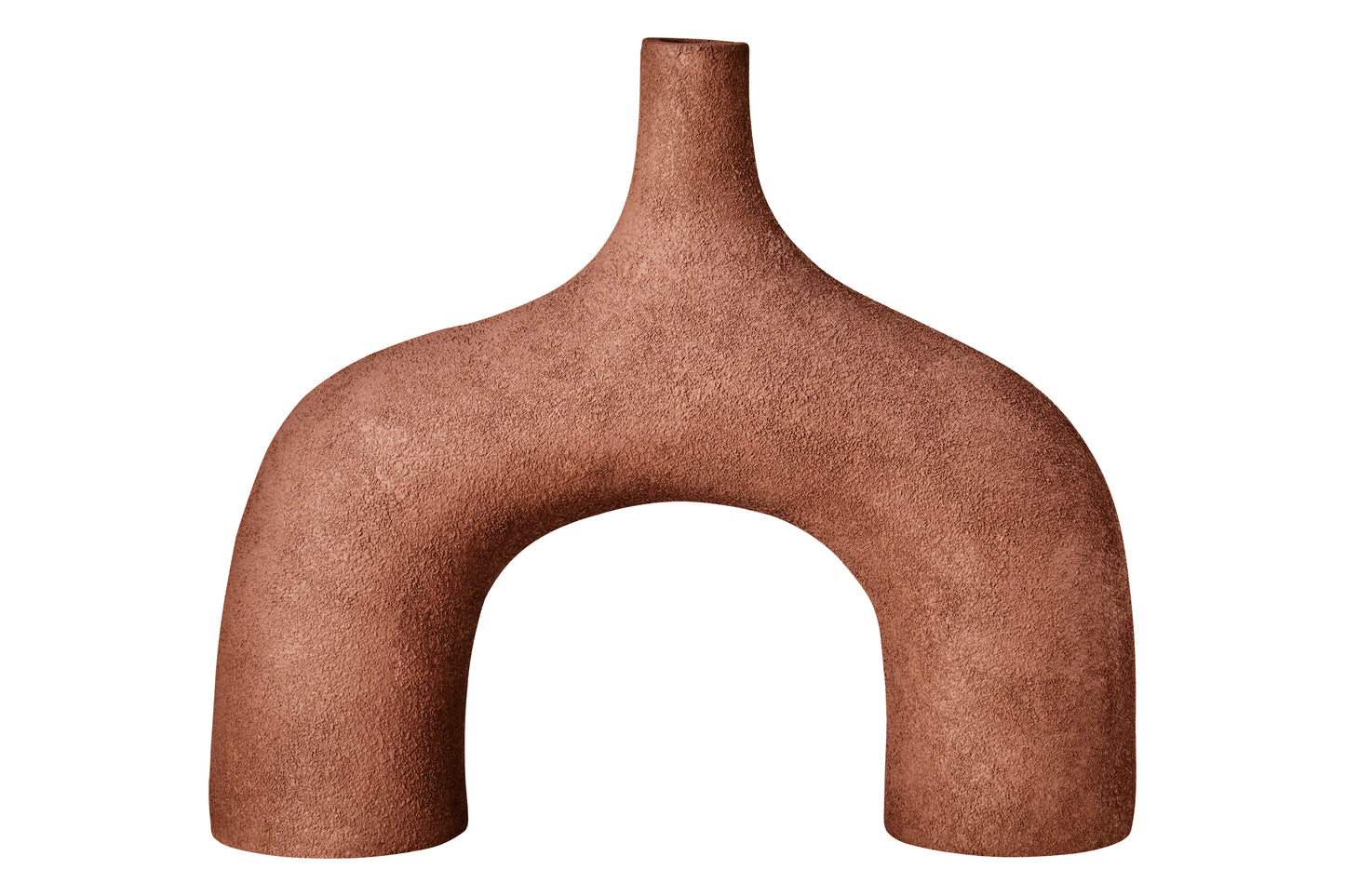 Brown abstract vase on a white background