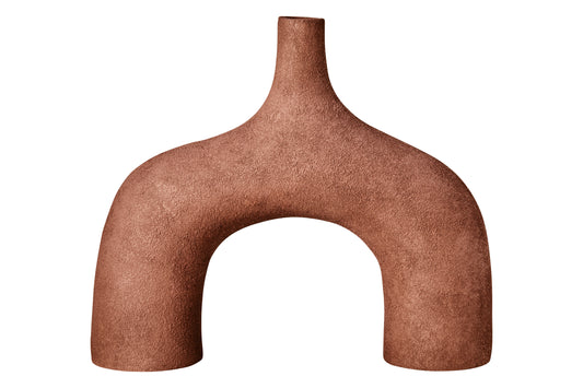 Brown abstract vase on a white background
