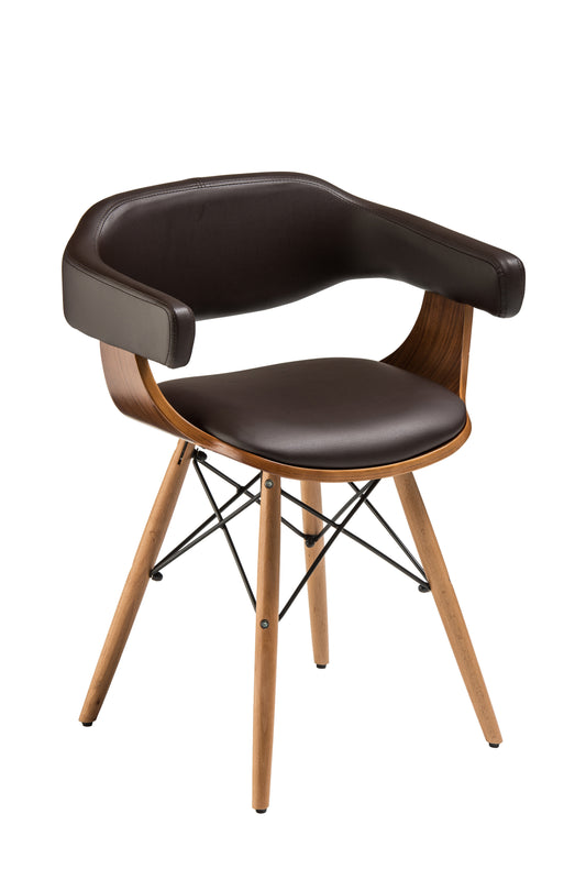 JESPER LEATHER EFFECT BEECH WOOD LEGS CHAIR
