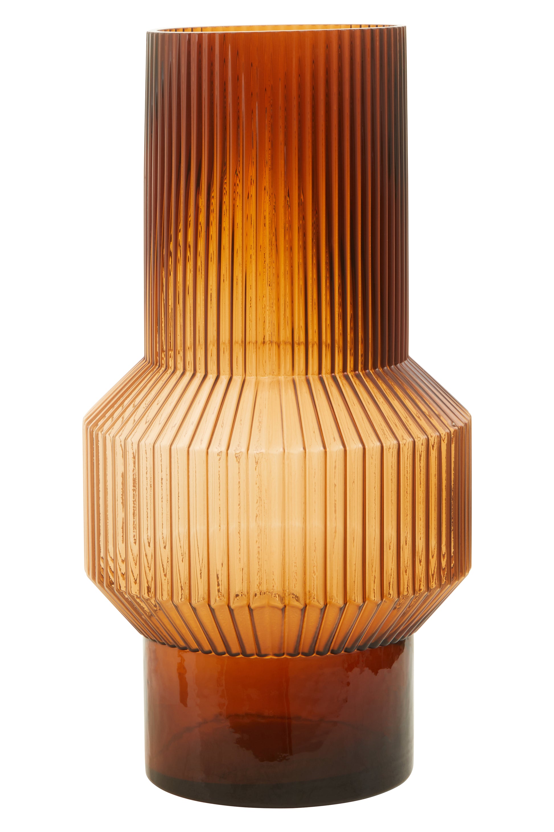 Brown textured vase on a white background