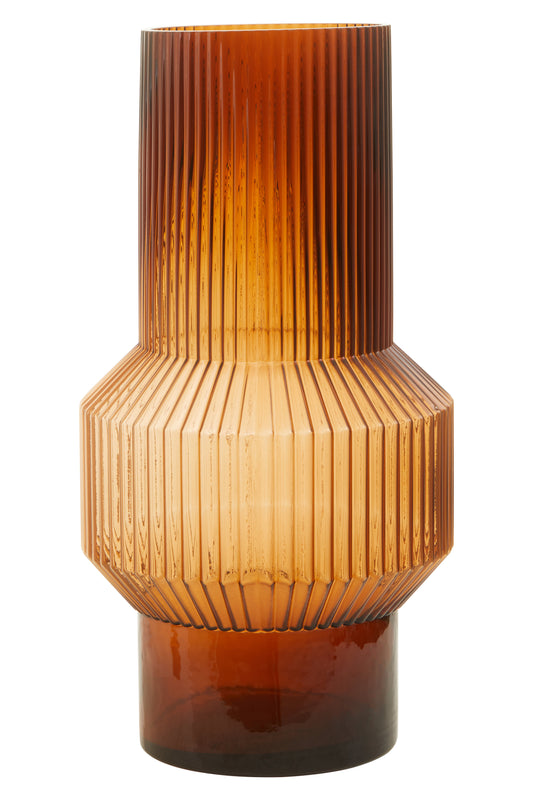 Brown textured vase on a white background