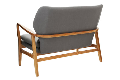 LARS 2 SEAT GREY SOFA WITH BIRCHWOOD FRAME