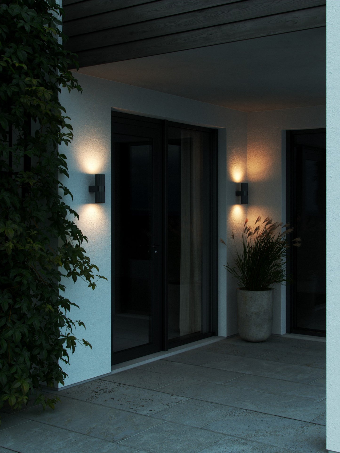 NORDLUX KYKLOP RIPPLE OUTDOOR WALL LIGHT BLACK