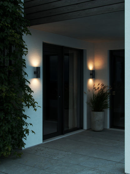 NORDLUX KYKLOP RIPPLE OUTDOOR WALL LIGHT BLACK