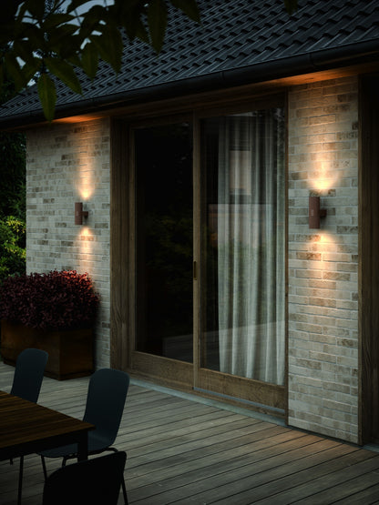 NORDLUX KYKLOP RIPPLE OUTDOOR WALL LIGHT RUSTY