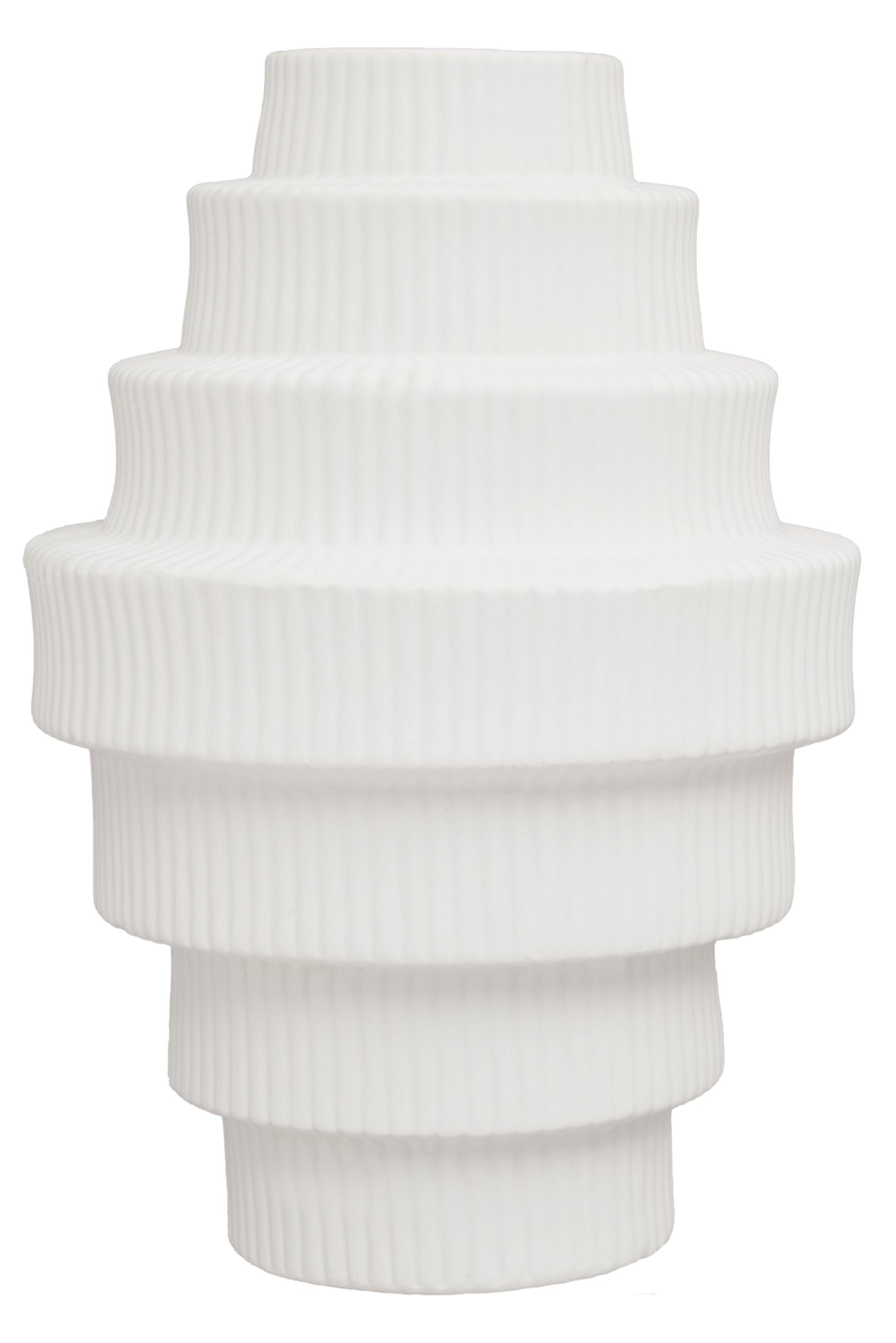 White textured vase on a white background
