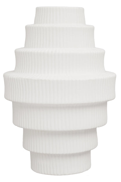 White textured vase on a white background