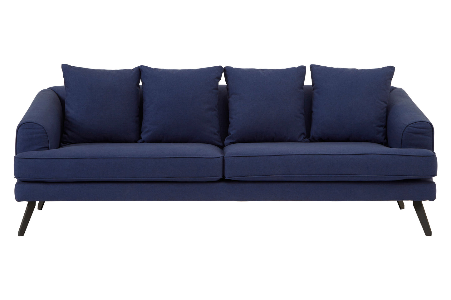 MAJA 3 SEATER NAVY FABRIC SOFA