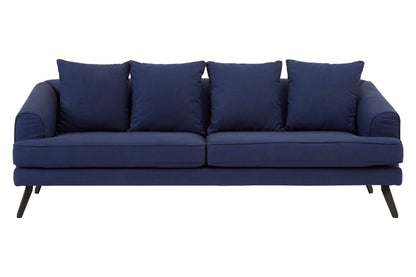 MAJA 3 SEATER NAVY FABRIC SOFA