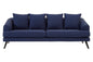 MAJA 3 SEATER NAVY FABRIC SOFA