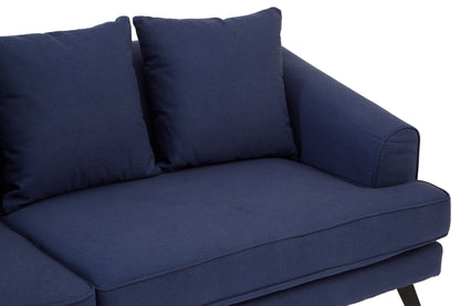 MAJA 3 SEATER NAVY FABRIC SOFA