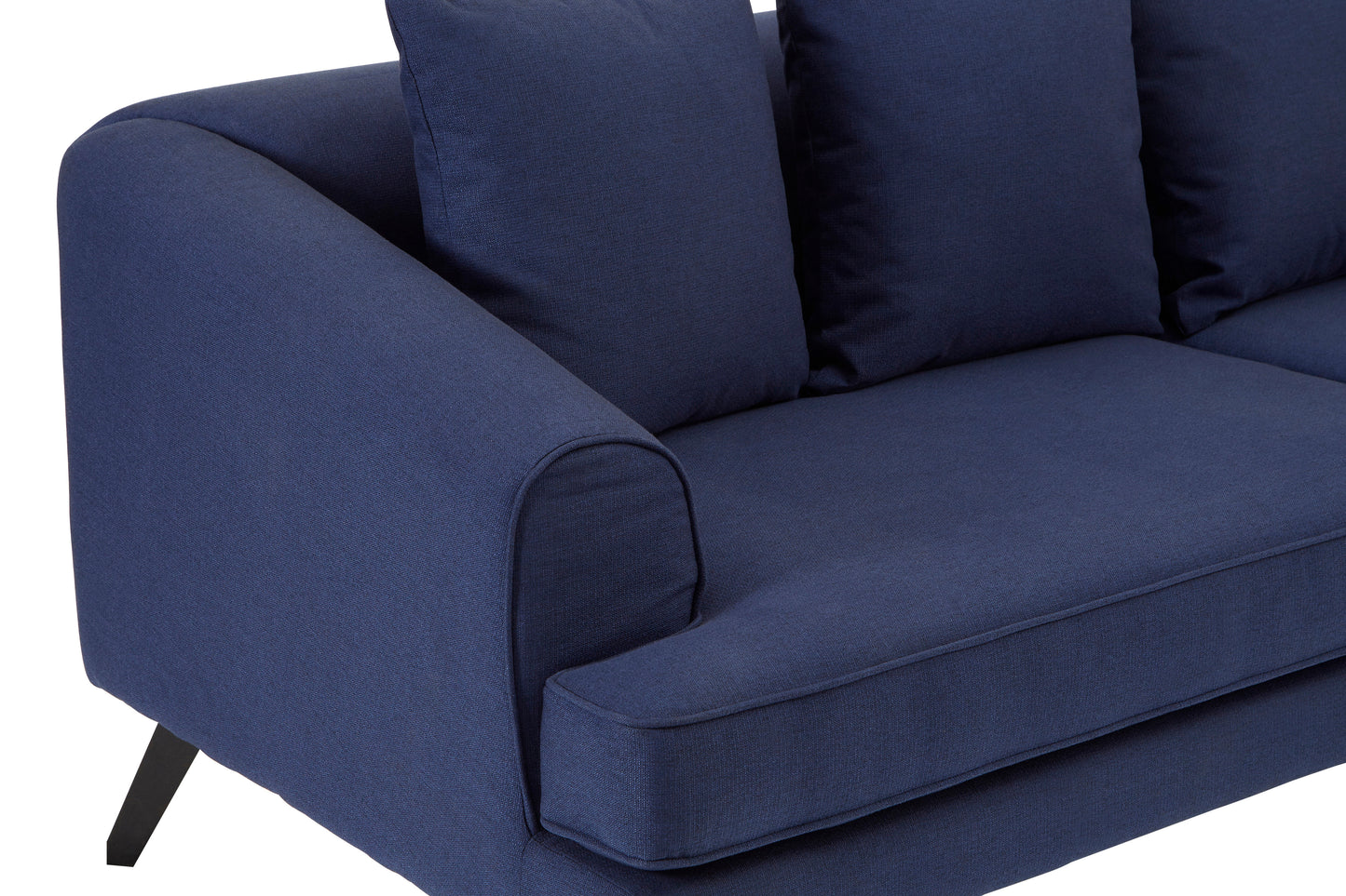 MAJA 3 SEATER NAVY FABRIC SOFA