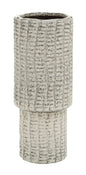 Textured ceramic vase on a white background