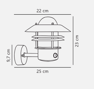 NORDLUX BLOKHUS SENSOR WALL LIGHT COPPER