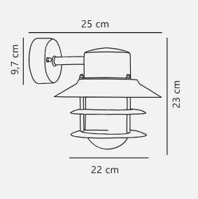 NORDLUX BLOKHUS SENSOR WALL DOWNLIGHT GALVANIZED