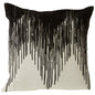 Decorative pillow with black abstract pattern on a white background