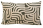 Decorative pillow with wavy pattern on a white background