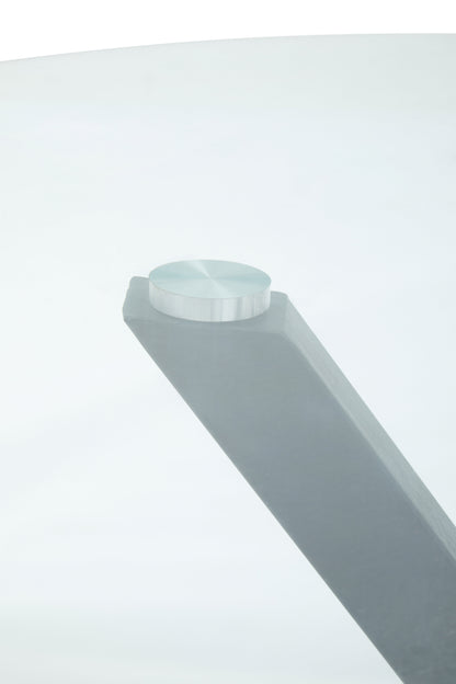 CILLA GLASS TOP DINING TABLE WITH BLACK METAL LEGS