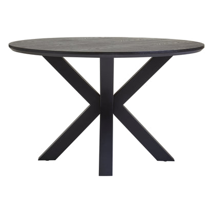 CILLA DINING TABLE WITH BLACK METAL LEGS