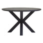 CILLA DINING TABLE WITH BLACK METAL LEGS