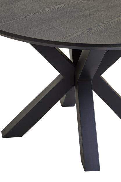 CILLA DINING TABLE WITH BLACK METAL LEGS
